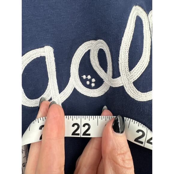 Ame Lulu Sweatshirt Womens Small Navy Blue Golf Embroidered Pullover Wailea - Picture 7 of 7